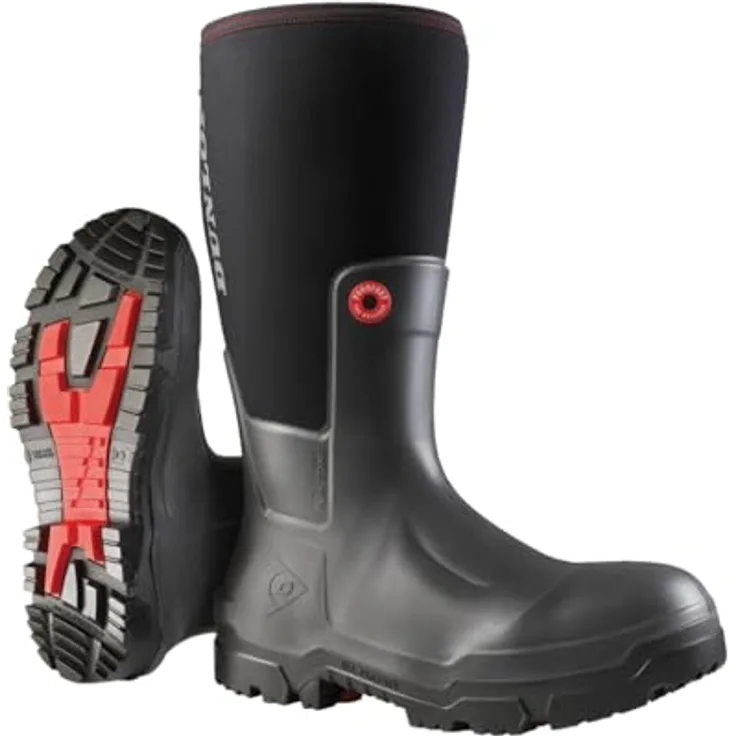 Magni Dunlop Snugboot WorkPro Sicherheitsschuhe, Full Safety, schwarze Wellington mit Composite-Zehenschutzkappe, Grösse 48, -50 °C Kälteisolierung, SRC-Rutschhemmung