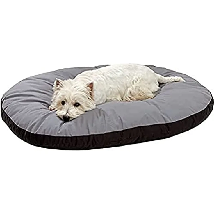 Karlie Kissen oval L: 50 cm B: 40 cm H: 8 cm grau-schwarz