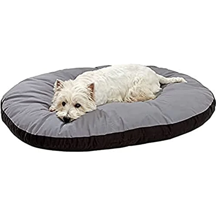 Karlie Kissen oval L: 50 cm B: 40 cm H: 8 cm grau-schwarz – Bild 1