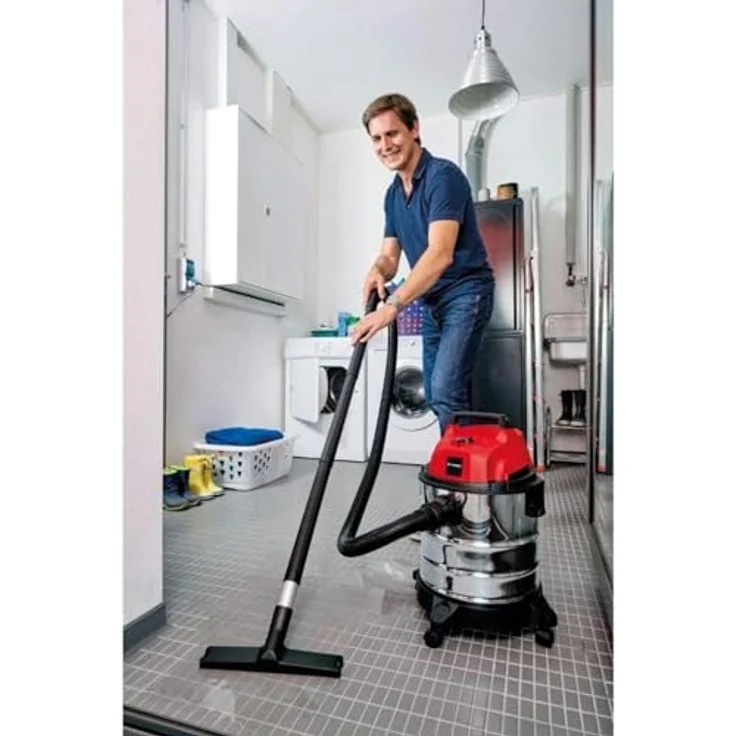 Einhell Nass-Trockensauger TC-VC 1820 S (1250 W, 20 L, Blasanschluss, Zubehörhalterung, inkl. Kombidüse Nass--Trockensaugen, Fugendüse, Plastikschlauch 1,5m, 3tlg. Plastikrohr, Schaumstofffilter) Beutel - beutellos 20 Liter – Bild 4