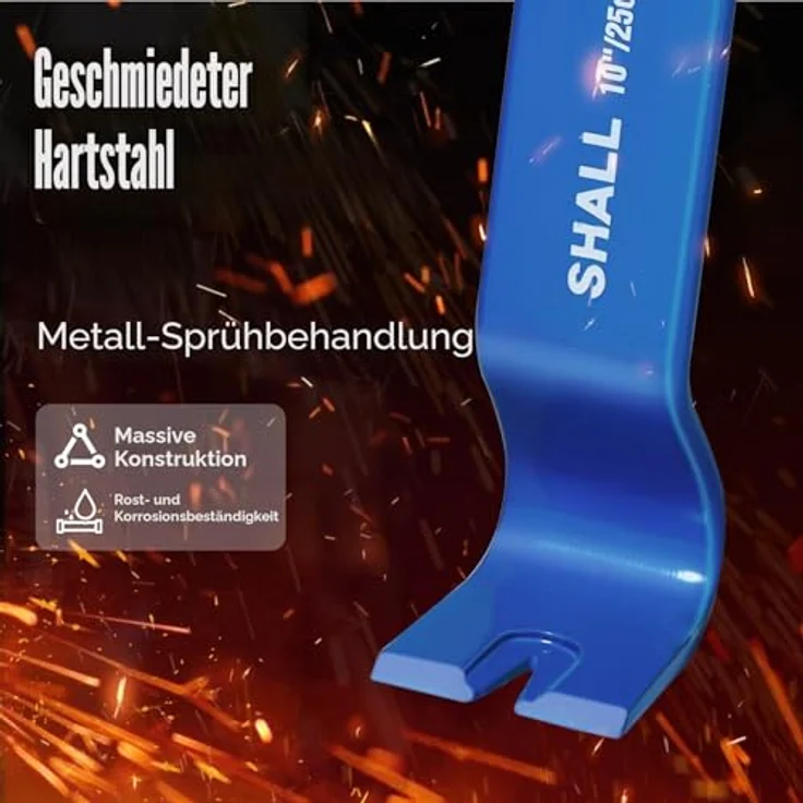 SHALL 4-teiliges flaches Brecheisen-Set, geschmiedeter Kohlenstoffstahl, 5,5" bis 15" für Heimwerkerprojekte – Bild 3