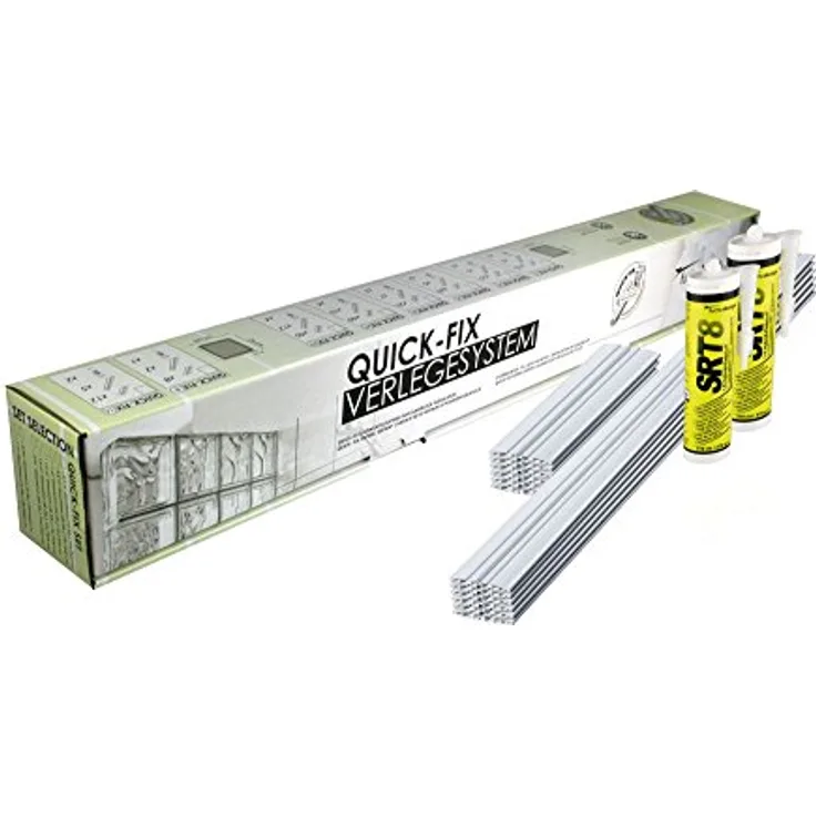 QUICK-FIX Verlegesystem für 10 Glassteine (19x19x8 cm) - Glasbausteine schnell und einfach verlegen