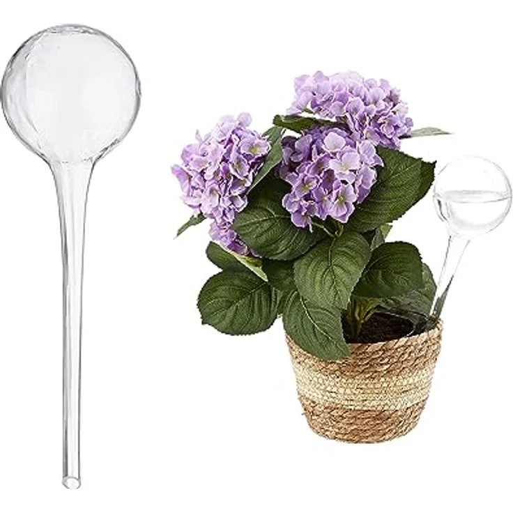 relaxdays Tropfer Bewässerungskugel 2er Set, Glas, transparent, 350 ml Füllmenge, dosierte Bewässerung für Topfpflanzen – Bild 1