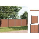vidaXL Gartentor Zaunelement Braun 1737x186 cm WPC, langlebig und einfach zu montieren