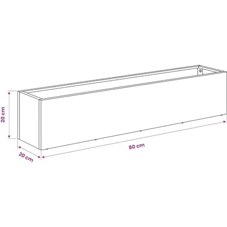 vidaXL Hochbeet Garten-Pflanzgefäß, 2er Set, wetterfestes Stahl, Weiß, 80 x 20 x 20 cm – Bild 3