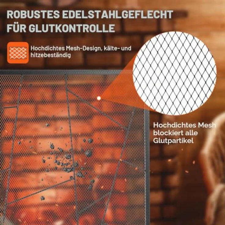 VEVOR Funkenschutzgitter Eisen, 906mm Kamingitter mit hohem Sichtschutz, vintage und stabil gegen Funkenflug – Bild 4