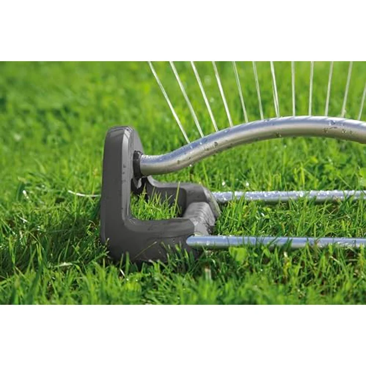 GARDENA Viereckregner Aqua S: Rasensprenger zur Bewässerung von Flächen von 90-220 m², Reichweite 7-17 m, Sprengweite ma. 13 m, integrierter Metallfilter (18700-20) – Bild 3