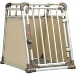 4pets Tiertransportbox ComfortLine Two S H68,6xT73,5xB54,5 cm, Hunde-Transportbox für große Rassen, lichtdurchflutet, stabil, grau