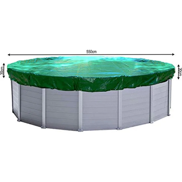 Abdeckplane Pool Rund Planenmaß : Ø 610cm passend für Poolgröße Ø 500-550cm Winterabdeckplane Poolabdeckung 180g-m² – Bild 9