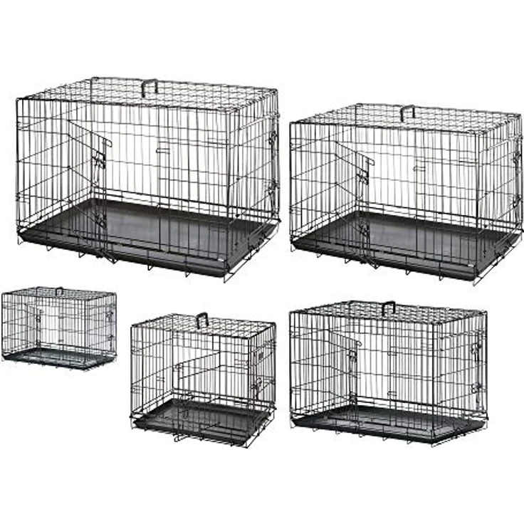 Karlie Drahtkäfig schwarz L: 120 cm B: 76 cm H: 82 cm, Hunde-Transportbox mit sicheren Rückzugsort und herausziehbarer Metall-Bodenwanne – Bild 3