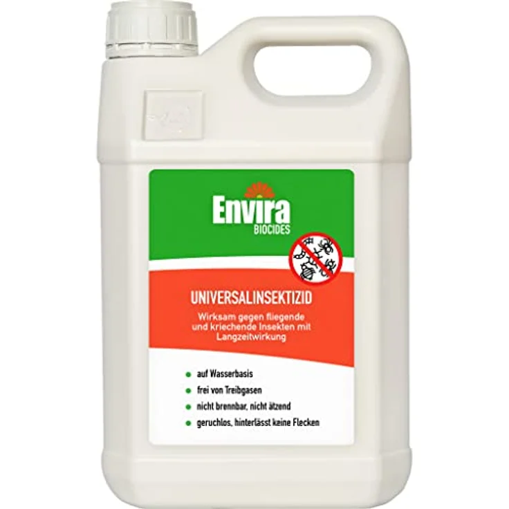 Envira Universal-Insektizid - Hochwirksames Insekten-Spray Mit Langzeitschutz - Auf Wasserbasis - 3 x 5L + 2L Sprüher – Bild 2