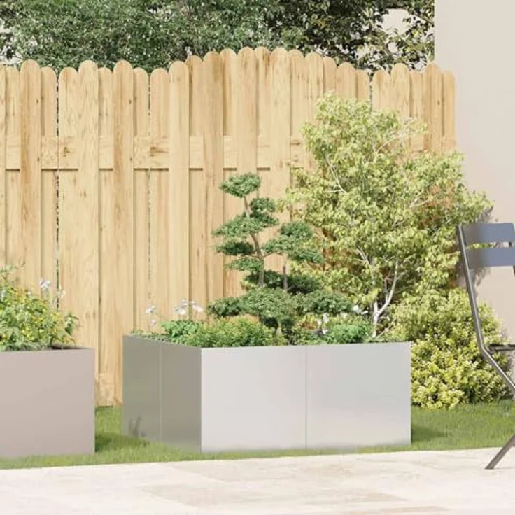 vidaXL Pflanzkübel 80x80x40 cm Edelstahl, Pflanzschale mit viel Platz- für Garten, Balkon und Terrasse, korrosions- und rostbeständig – Bild 3