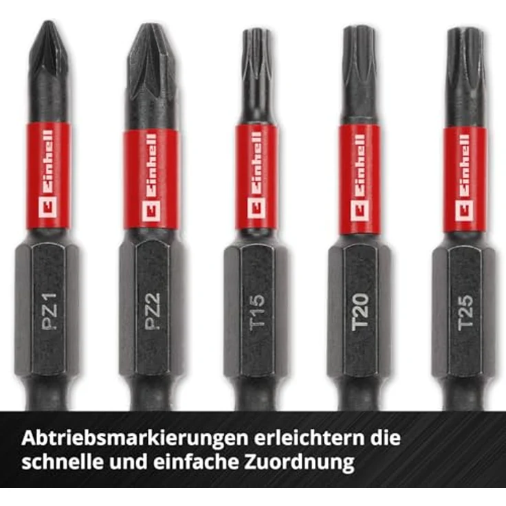 Einhell Impact-Bit-Set, 10-teilig mit schlagfesten 50-mm-Bits aus S2-Stahl, inkl. PH/PZ/T/Torx Profilen in kompakter Taschenkassette – Bild 3