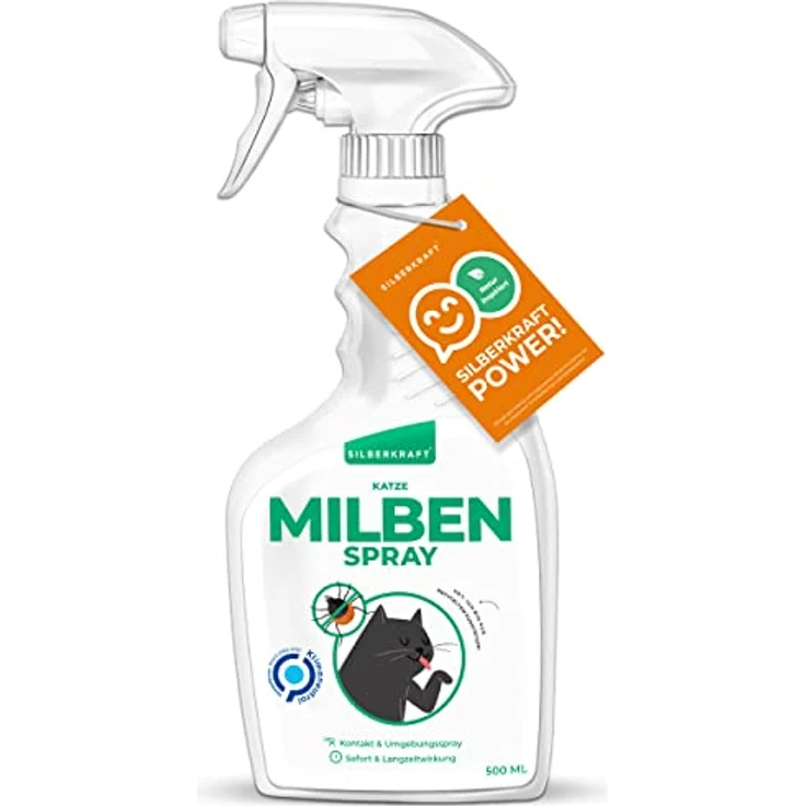 Silberkraft Milbenspray Katze 500 ml, effektiver Schutz für Katzen vor Milben, schnellwirkend und zuverlässig – Bild 1