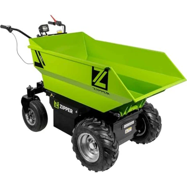 Zipper Raddumper ZI-ED500, elektrischer Kippdumper mit 48 V Akku, 32 Ah, 8 h Akkulaufzeit, ideal für Indoor-Transport – Bild 2