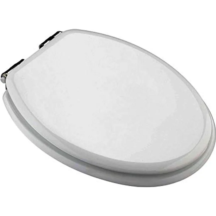 MSV WC-Sitz MDF 42,5 cm x 36,5 cm x 5 cm, Weiß, mit Soft-Close-Mechanismus und Easy Clean-System
