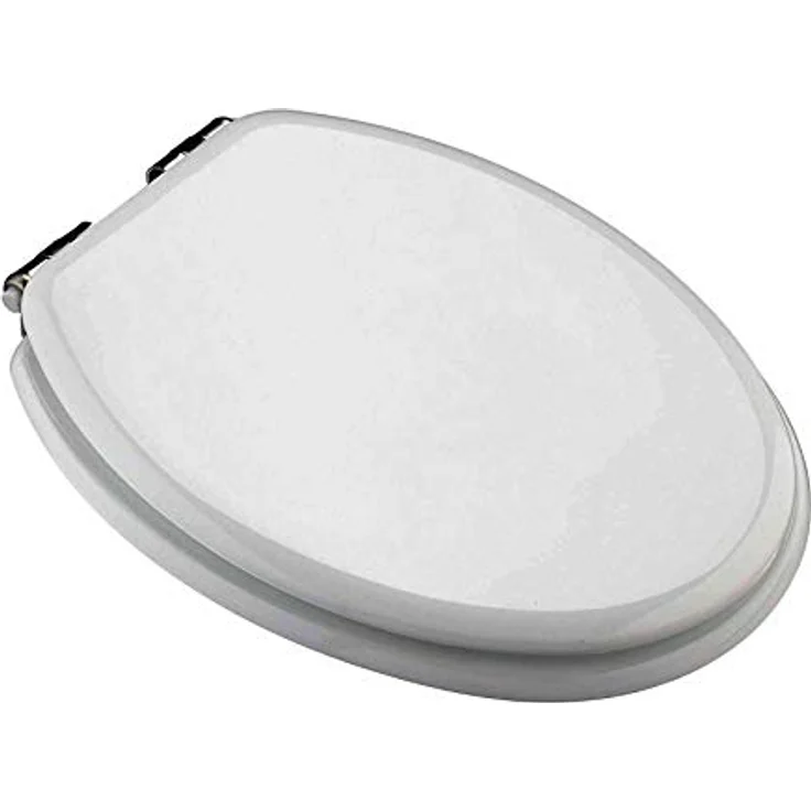 MSV WC-Sitz MDF 42,5 cm x 36,5 cm x 5 cm, Weiß, mit Soft-Close-Mechanismus und Easy Clean-System – Bild 1