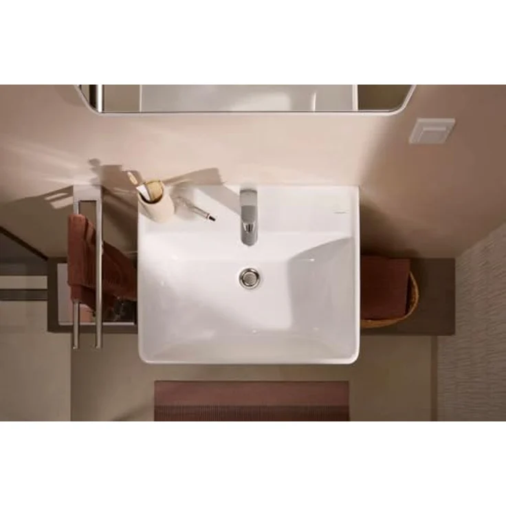 Hansgrohe Xanuia Q Waschtisch 600x480mm, mit Hahnloch und Überlauf, Weiß, Modell 60133450 – Bild 6