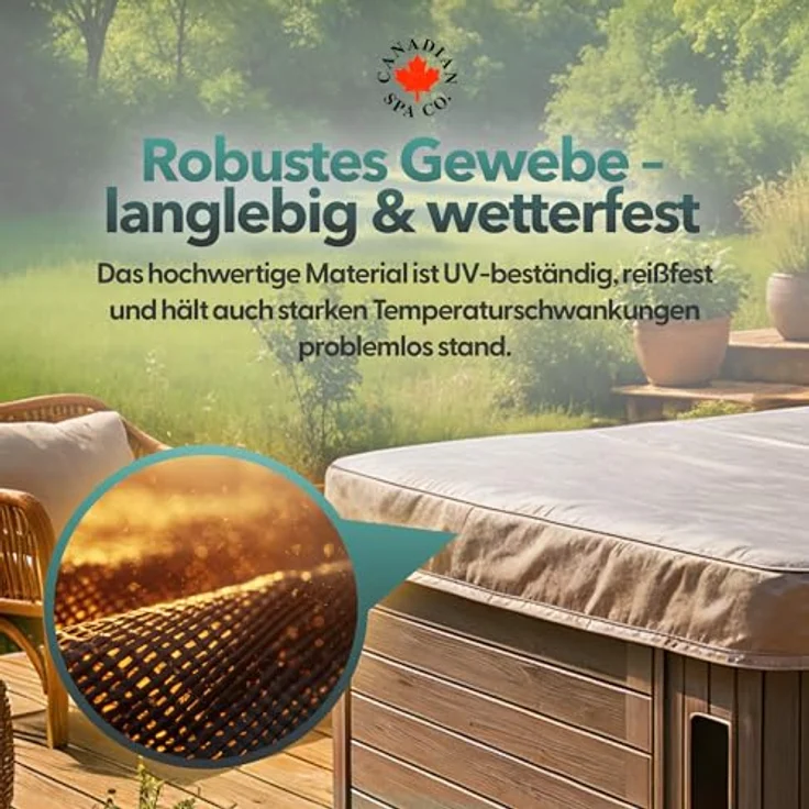 Canadian Spa Company Whirlpool-Abdeckung, Silber, Kunststoff, 200x200 cm, wasserabweisend und UV-beständig, Schutz für Spa-Abdeckung – Bild 5