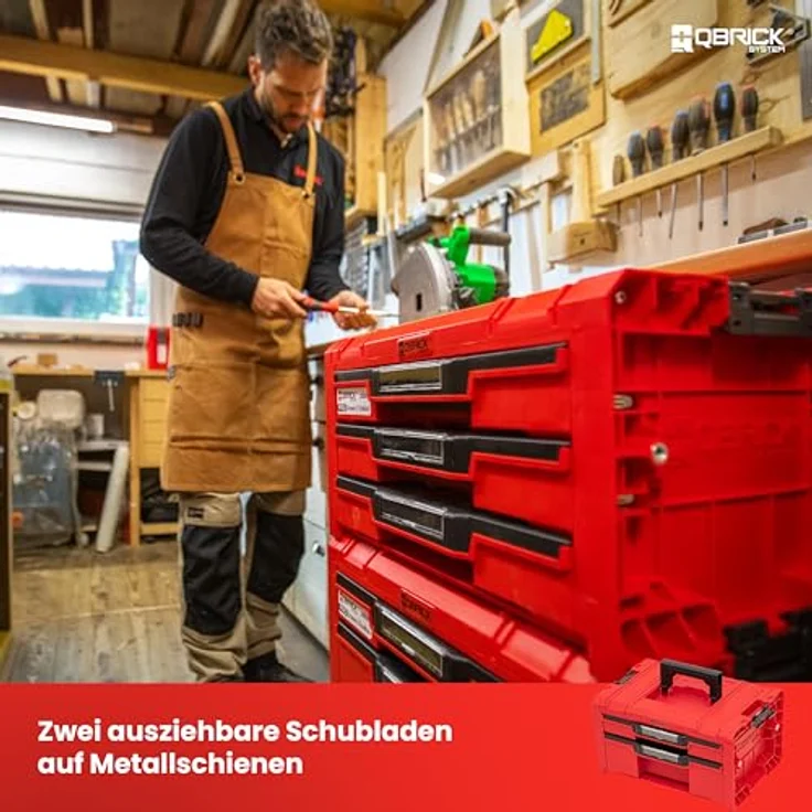 QBRICK System Werkzeugkoffer Qbrick System PRO Drawer 2 Toolbox 2.0 Expert RED ULTRA HD Custom - Werkzeugkoffer mit individuell anpassbarem Schubladen-System – Bild 7