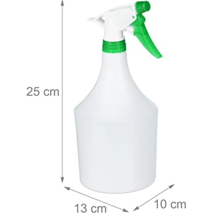 Sprühflasche Pflanzen, 3er Set, einstellbare Düse, 1 Liter, mit Skala, Kunststoff, Blumensprüher, weiß-grün – Bild 5