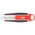 WEDO Safety-Cutter Long Blade, Cuttermesser mit automatischem Klingenrückzug, SK5-Carbonstahl, schwarz-rot
