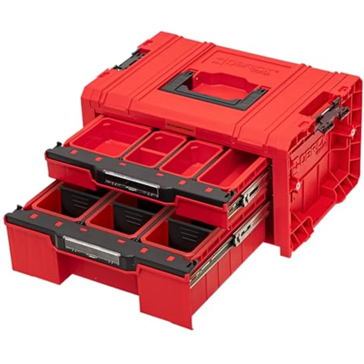 Toolbrothers Werkzeugkoffer RHINO L Drawer 2 ULTRA Organize+ mit 2 Schubläden und Boxen IP54, ultrabeständig, schwarz – Bild 3