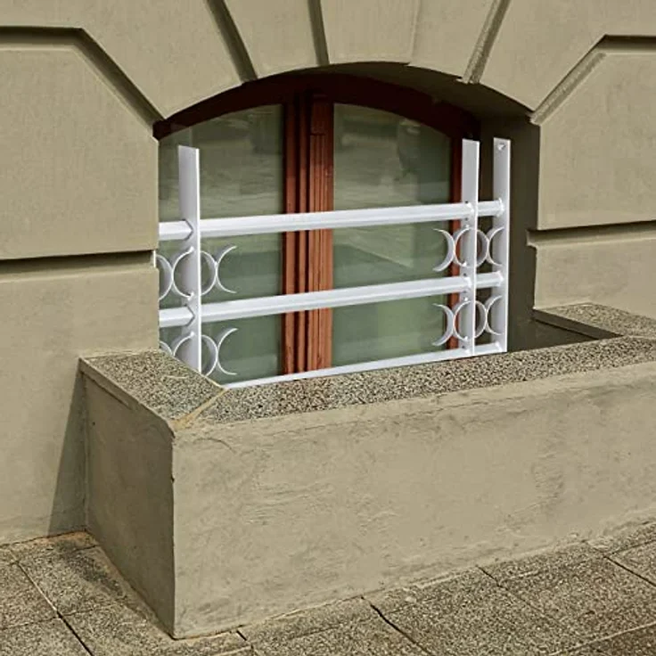 Fenstergitter Einbruchschutz, Ausziehbar, Aussen, Verzinkt, Stahl, 450 x 700-1050 mm, Sicherheitsgitter, grau – Bild 6