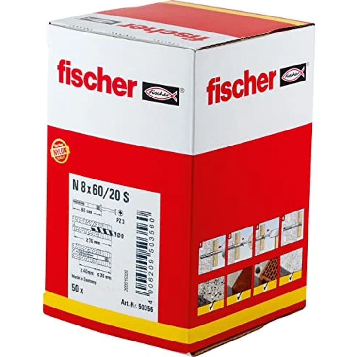 fischer Nageldübel N 8 x 60/20 S Senkkopf - Preisvergleich – Bild 2