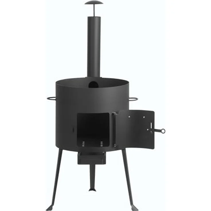 BBQ-Toro Kazan Ofen Ø 34 cm, Gulaschkessel mit Schaumlöffel und Schürhaken, stabiler Outdoor-Ofen aus Stahl, Feuerstelle und Eintopfofen – Bild 4