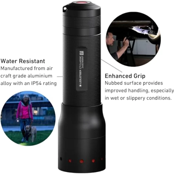 Ledlenser C7 Classic LED Taschenlampe, batteriebetrieben, 450 lm, 25 h, schwarz – Bild 4