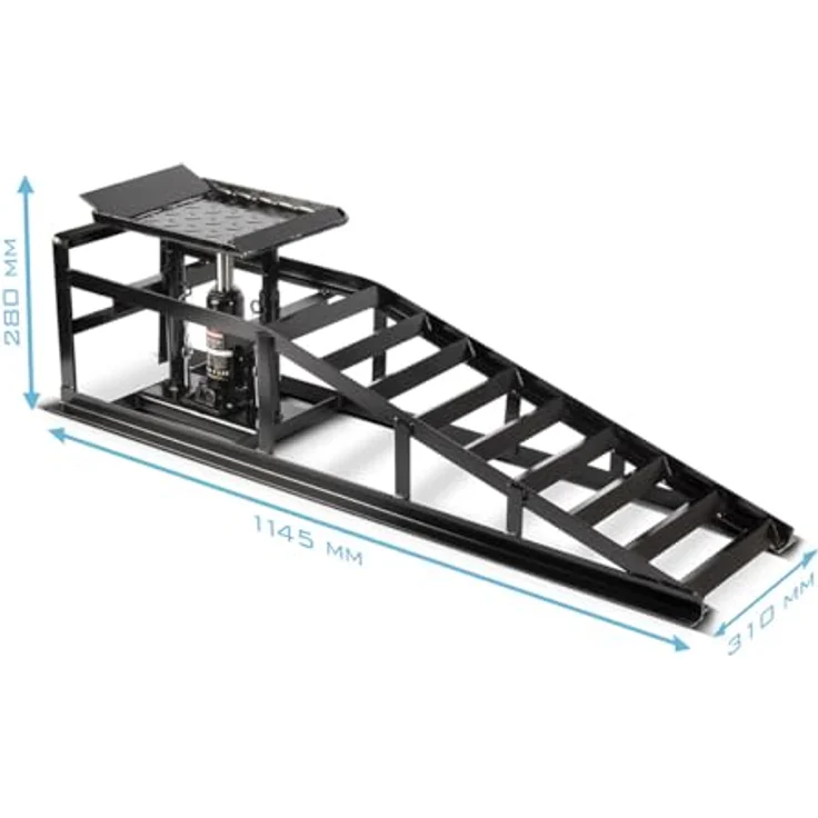 Stahlwerk GTH-14 ST, hydraulische Auffahrrampe mit integrierten Wagenheber, Tragkraft 5 t, Hubhöhe 23,5 - 34 cm – Bild 7