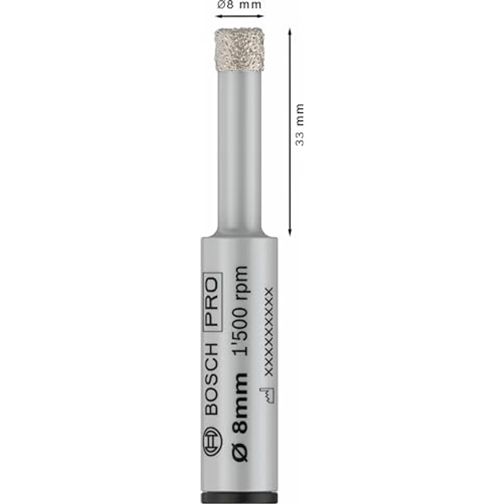 Bosch PRO Diamantbohrer Ceramic dry, 8 mm Durchmesser, 33 mm Arbeitslänge für präzises Bohren in Keramikfliesen – Bild 3