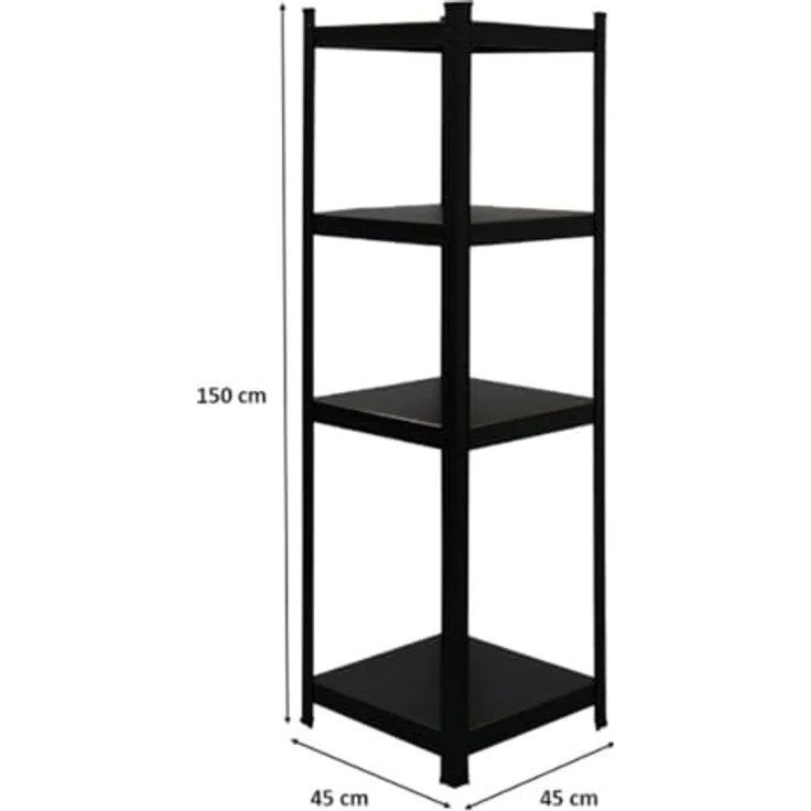 PROREGAL® Schwerlastregal All Black Series Schwerlastregal Ragnar 150x45x45cm Matt Schwarz - Lagerregal mit hoher Belastbarkeit von bis zu 100 kg pro Ebene – Bild 2