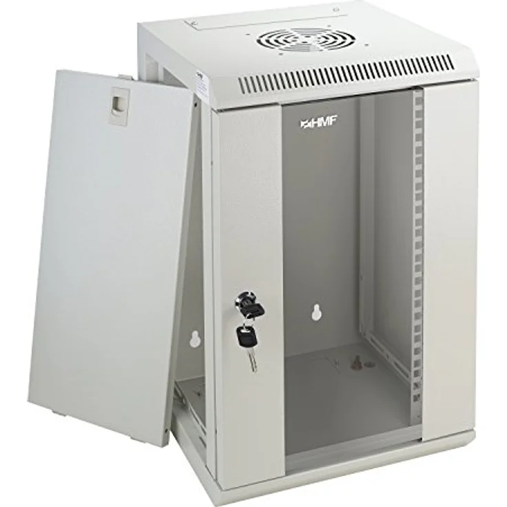 HMF 63309-07 Serverschrank 10 Zoll, 9 HE, Netzwerkschrank, 31,2 x 30 x 48,3 cm, lichtgrau – Bild 3