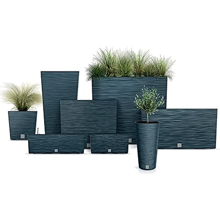 Prosperplast Furu Square Pflanzgefäß, rechteckig, Kunststoff, 75,5 cm hoch, 91,5 l Fassungsvermögen, mit auslaufsicherem Deckel – Bild 9