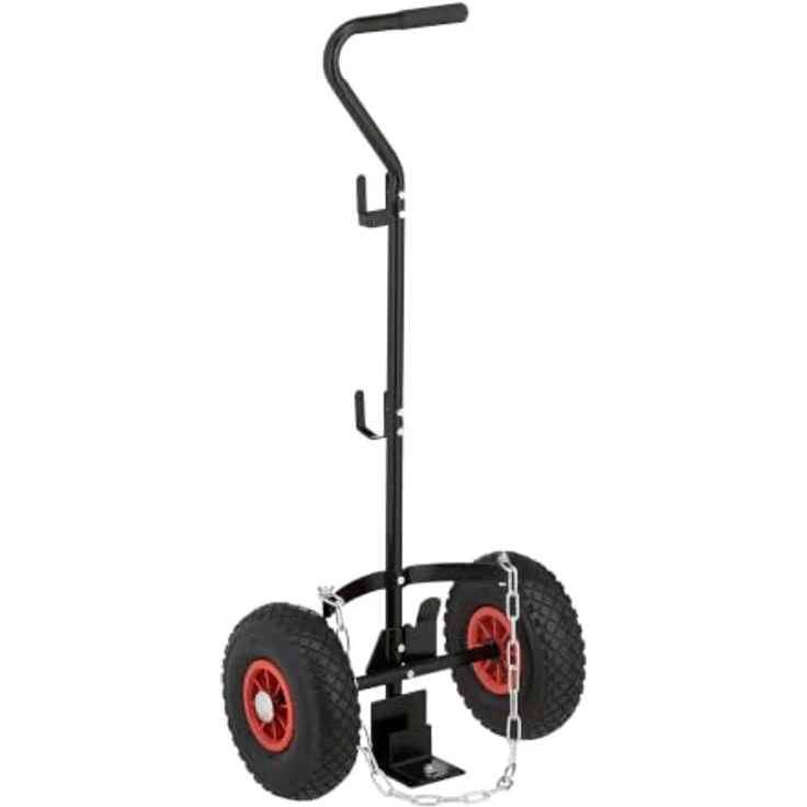 relaxdays Sackkarre Transportwagen für Gasflaschen, schwarz, mit Sicherungskette und Schlauchhaken, Traglast 15 kg – Bild 8