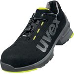 Uvex 1 Halbschuh, Sicherheitsschuhe S2 SRC, Arbeitsschuhe für Damen & Herren, Schwarz/Lime, Größe 45