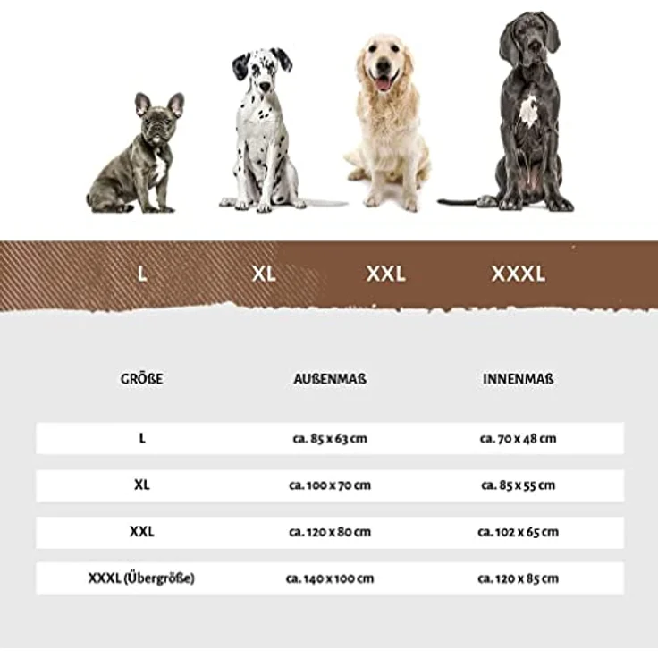 Knuffelwuff Orthopädisches Eck Hundebett Winslow aus Laser-gestepptem Kunstleder L 85 x 63cm Lehne Rechts Braun – Bild 3