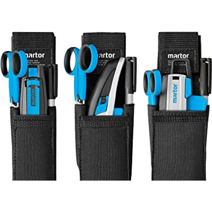 MARTOR GÜRTELTASCHE M Für Cuttermesser, Tasche Mit 5 Fächern Für Sicherheitsmesser/Stift/Schere, Mit Clip & Klettverschluss, Nylon, Schwarz – Bild 2