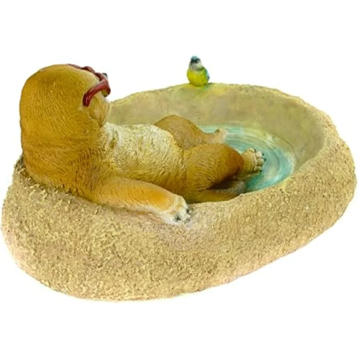 Kremers Schatzkiste Erdmännchen Eddy Vogeltränke Figur Gartenfigur 31 cm Meercat Tierfigur Gartendekoration aus Kunstharz – Bild 8