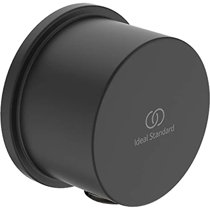 Ideal Standard BC808XG Idealrain Round Brauseschlauchanschluss Aufputz, Schwarz matt (Silk Black), aus hochwertigem Metall