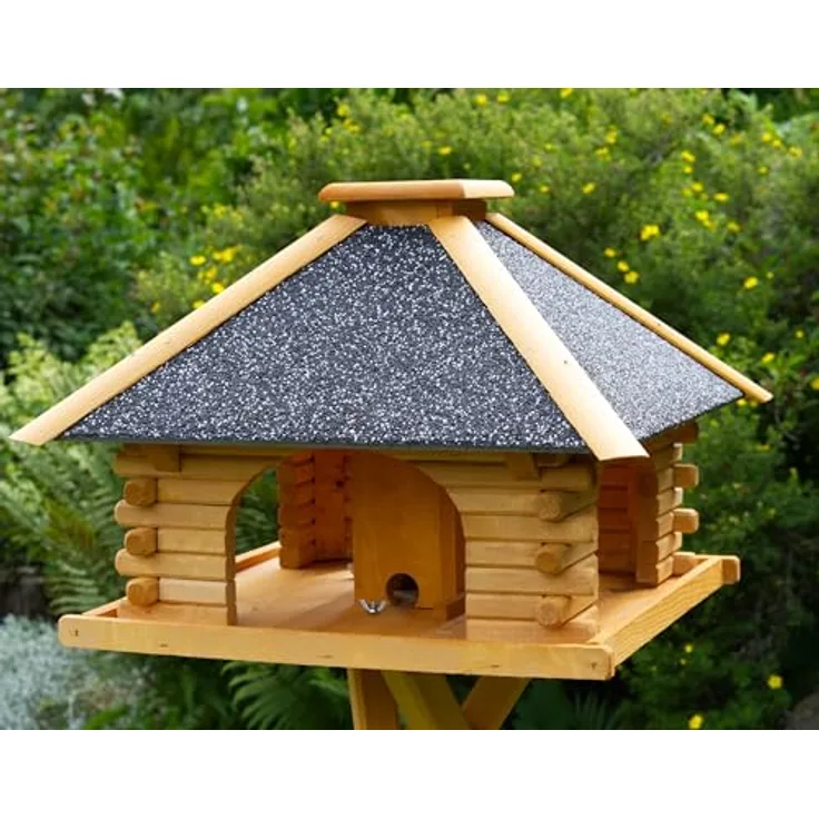 Massives Futterhaus mit Strukturputz V20 Stein, Vogelhaus, Vogelvilla, Vogelhäuschen, Vogelhäuser, Vogelfutterhaus