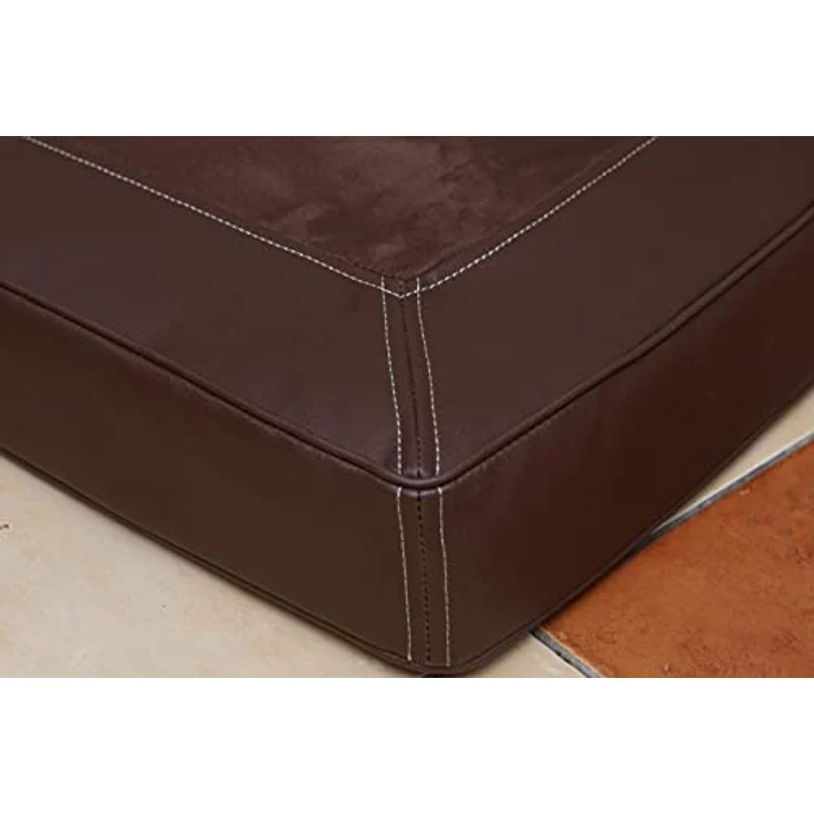 tierlando® Oscar VIP Ortho Hundematratze Kunstleder Velours Orthopädisches Hundebett VISCO Größe: OS4 100cm | Farbe: AL-01 braun – Bild 5