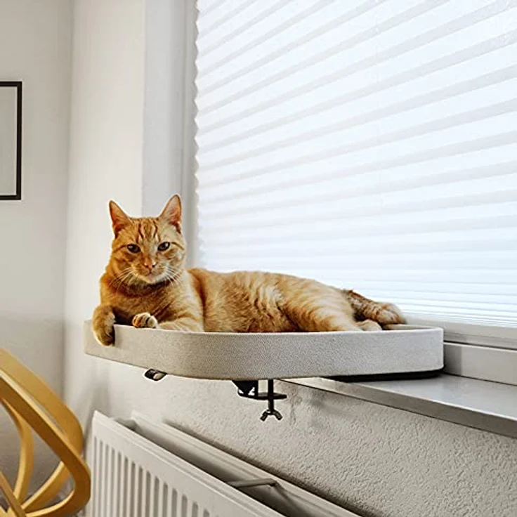 Ebi, Kyo Fensterkorb, 50 x 40 x 6 cm, Weiß, für Bett/Korb/Sofa/Tipi, Weiß, Katze – Bild 3