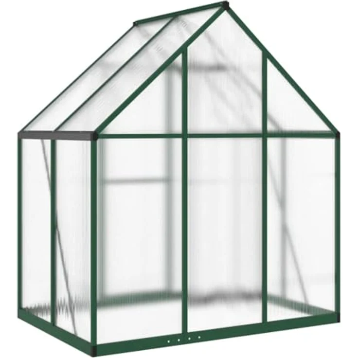 vidaXL Gewächshaus mit Fundamentrahmen Grün 169x114x195 cm Aluminimum, Wetterbeständiger Rahmen, UV-beständige Platten, Durchdachtes Design – Bild 5
