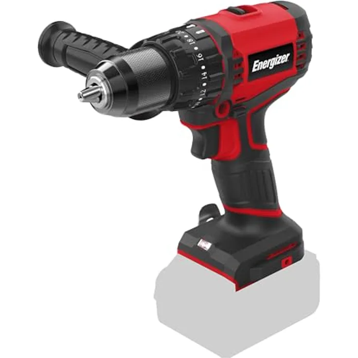 Energizer 20 V Akku-Bohrhammer, 60 Nm, 0–1850 U/min, 13 mm Bohrfutter, Drehmomenteinstellungen, Softgrip-Griff, Gürtelclip, ohne Batterie