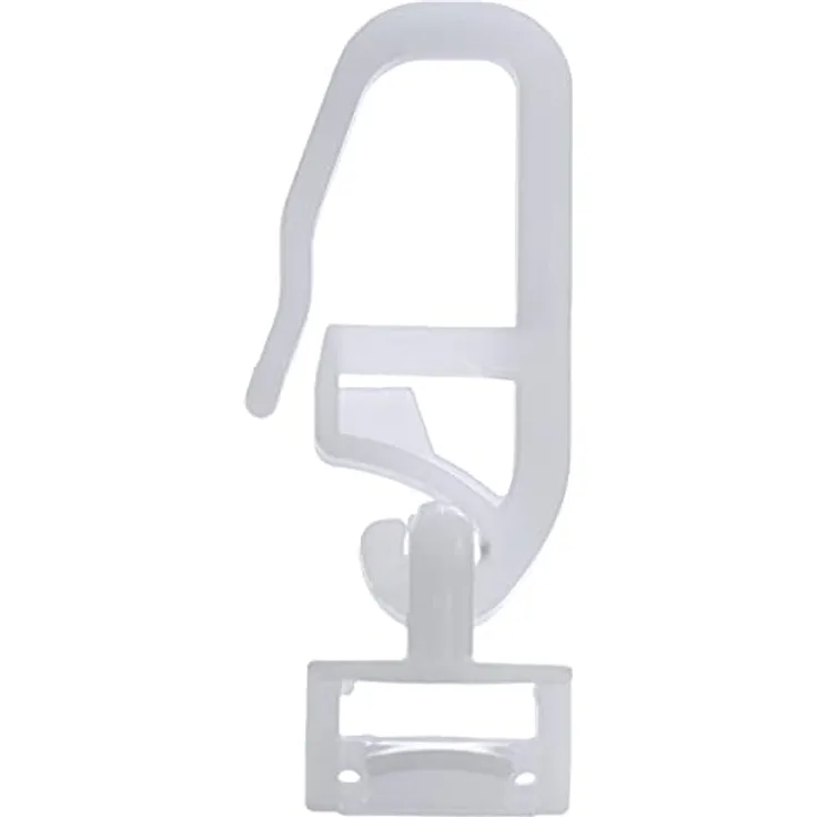 GARDINIA Maxi Klickgleiter, Für Gardinenstangen / -schienen (Laufkanalbreite 6 mm), Inkl. Gardinenhaken (Faltenlegehaken), Kunststoff, Weiß, 20 Stück