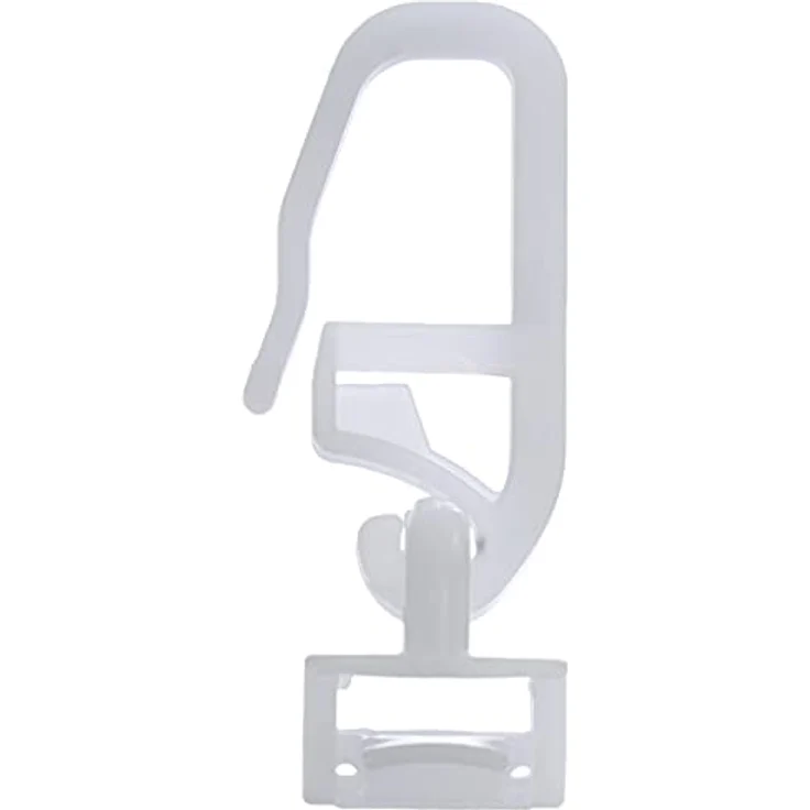 GARDINIA Maxi Klickgleiter, Für Gardinenstangen / -schienen (Laufkanalbreite 6 mm), Inkl. Gardinenhaken (Faltenlegehaken), Kunststoff, Weiß, 20 Stück – Bild 1