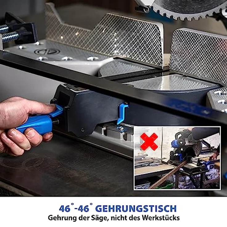 Evolution S355MCS Metall-Gehrungssäge 2200W, 355mm Kappsäge für Metall, +/- 46° Gehrungsbereich, CNC-Basis, Profi-Trockenschnitt-Technologie – Bild 4